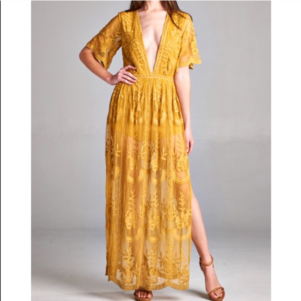 Honey Punch Lace Maxi Romper
